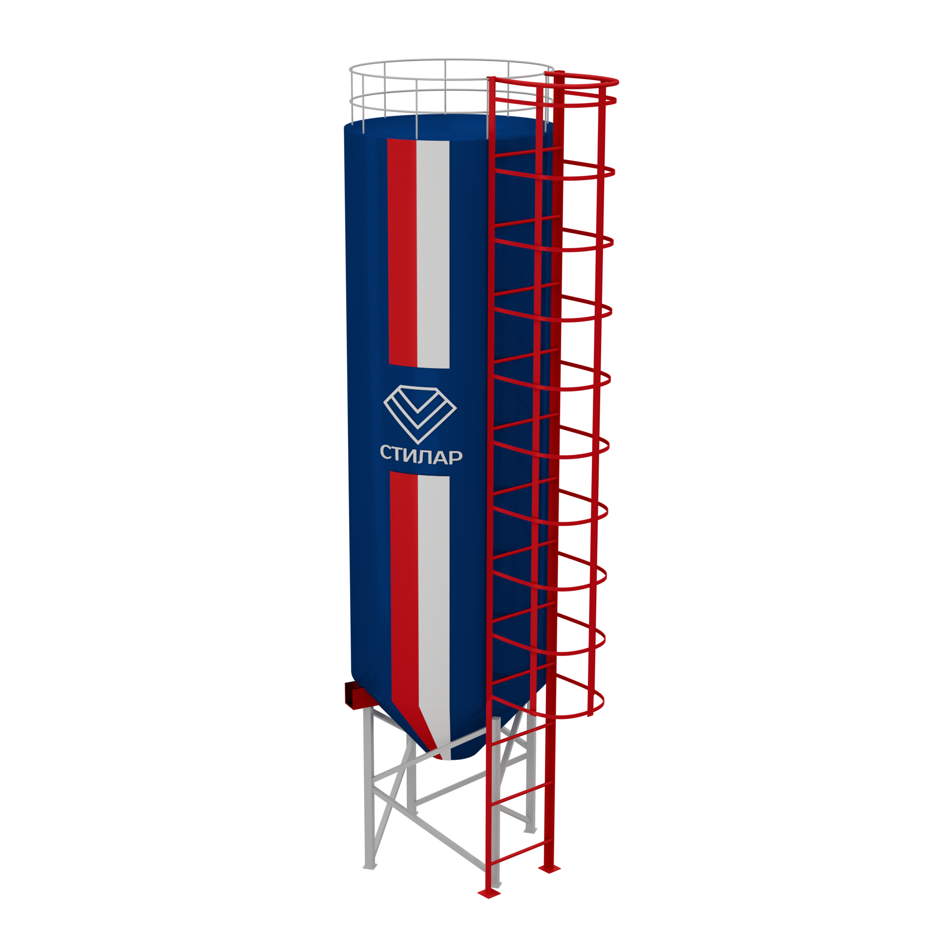 Цельносварный силос для цемента и микросилики 600 м³ от производителя